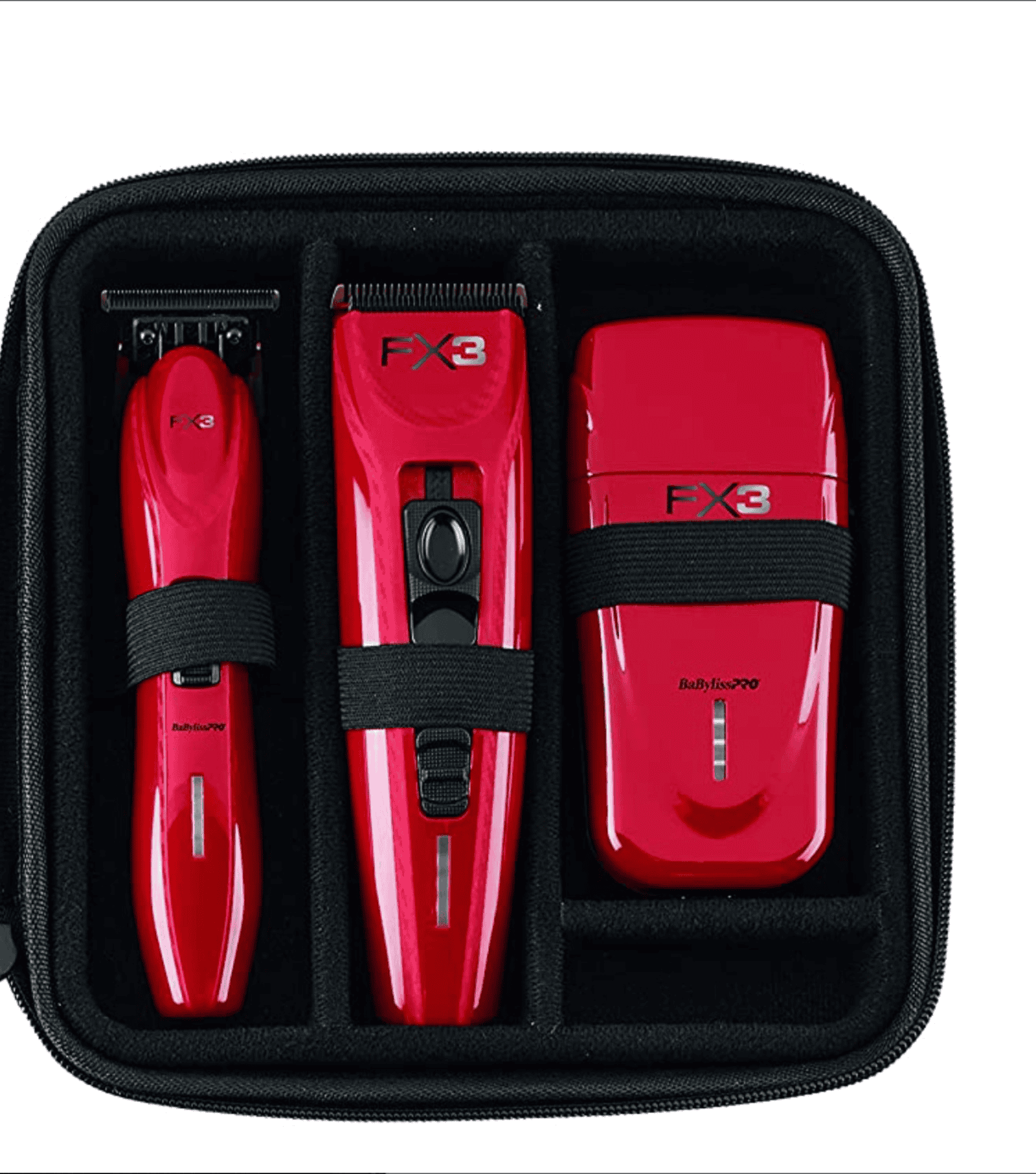 babylisspro red fx3 collection clipper, trimmer, shaver comes with a case