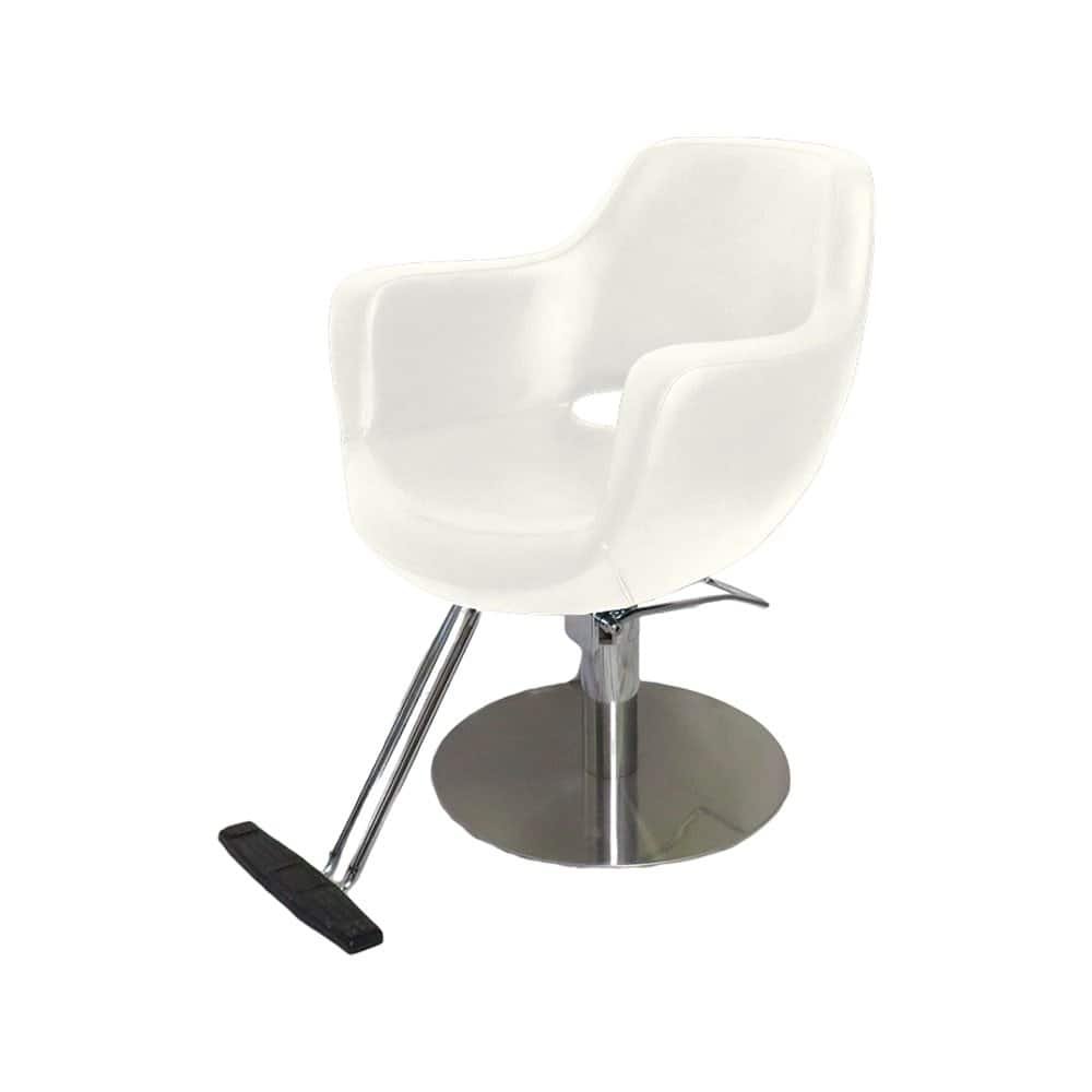 chaise grace blanche base hyd ronde pied en t