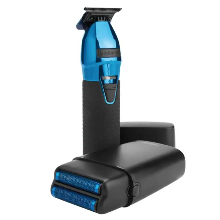 babylisspro black & blue trimmer + double foil shaver prepack